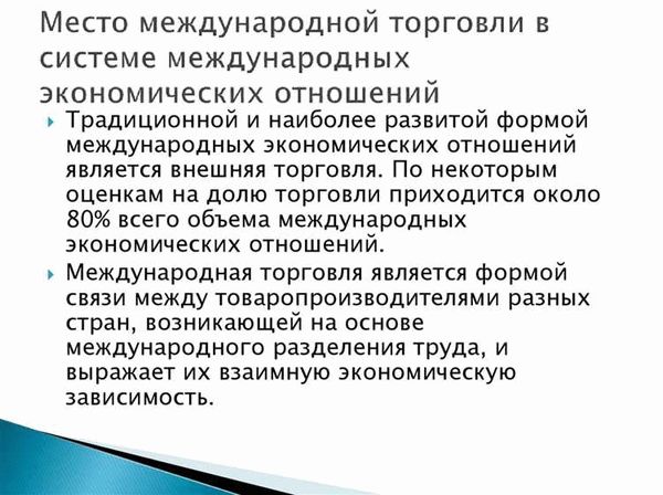 Политические аспекты внешней торговли