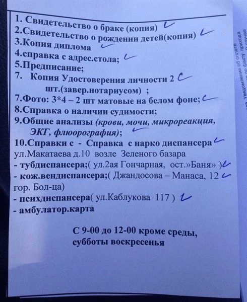 Перечень документов, которые понадобятся